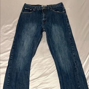 Route 66 Mens Dark Blue Baggy Jeans